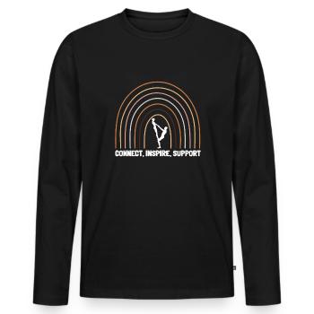 Acroyoga Manual Acro Yoga Yogi - Männer Premium Bio Langarmshirt - Schwarz - Vorne - Nico (187cm)