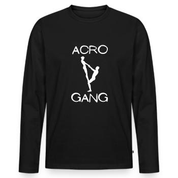 Acroyoga Manual Acro Yoga Yogi - Männer Premium Bio Langarmshirt - Schwarz - Vorne - Nico (187cm)