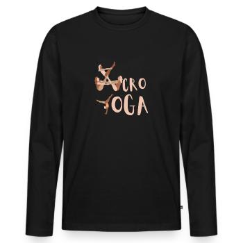 Acroyoga Manual Acro Yoga Yogi - Männer Premium Bio Langarmshirt - Schwarz - Vorne - Nico (187cm)