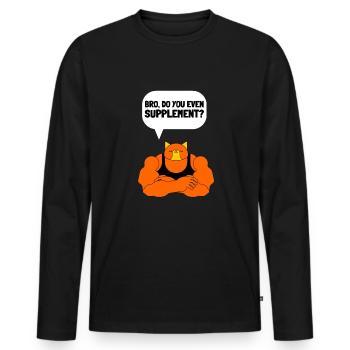 Supplémentation Haltérophilie Joint Supplément - T-shirt manches longues Premium bio Homme - noir - Devant - Nico (187cm)
