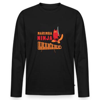 Vibraphone Maman Marimba Ninja Et Maillet - T-shirt manches longues Premium bio Homme - noir - Devant - Nico (187cm)