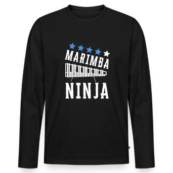 Vibraphone Maman Marimba Ninja Et Maillet - T-shirt manches longues Premium bio Homme - noir - Devant - Nico (187cm)