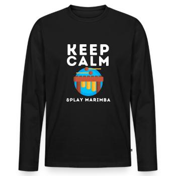 Vibraphone Maman Marimba Ninja Et Maillet - T-shirt manches longues Premium bio Homme - noir - Devant - Nico (187cm)
