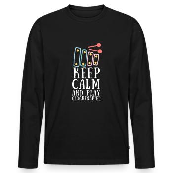 Vibraphone Maman Marimba Ninja Et Maillet - T-shirt manches longues Premium bio Homme - noir - Devant - Nico (187cm)