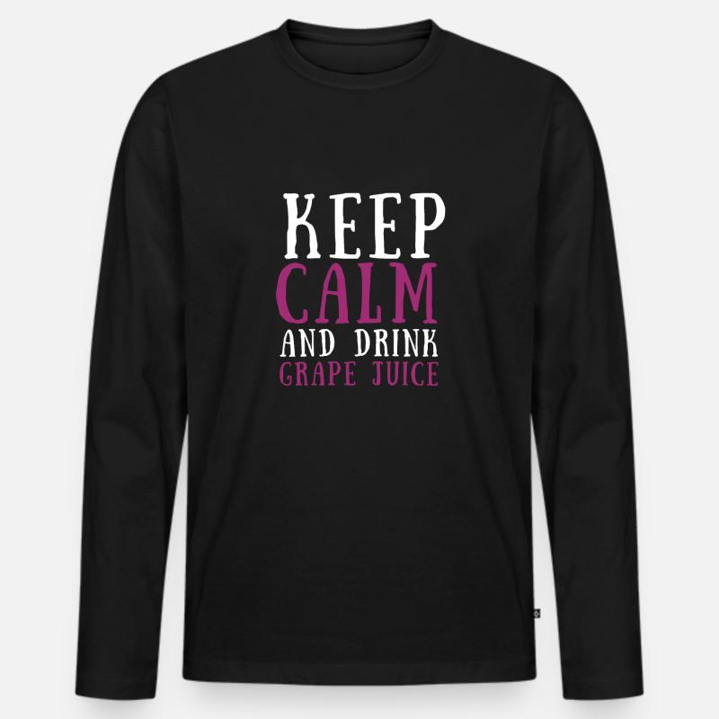 Organic Grape Juice Bottles - Männer Premium Bio Langarmshirt - Schwarz
