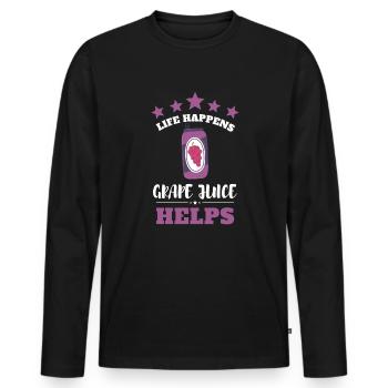 Organic Grape Juice Bottles - Männer Premium Bio Langarmshirt - Schwarz - Vorne - Nico (187cm)