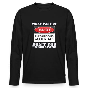 Thème génie nucléaire de la fission de l’uranium - T-shirt manches longues Premium bio Homme - noir - Devant - Nico (187cm)