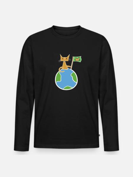 save the planet Earth symbol - Men's Premium Organic Long Sleeve Shirt - black