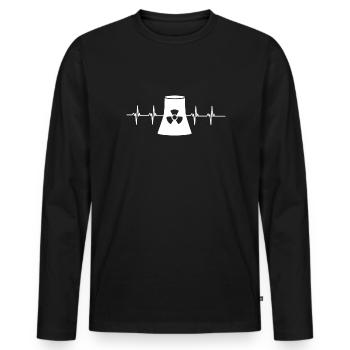 Thème génie nucléaire de la fission de l’uranium - T-shirt manches longues Premium bio Homme - noir - Devant - Nico (187cm)