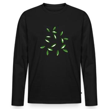 blätter glänzend muster blatt - Männer Premium Bio Langarmshirt - Schwarz - Vorne - Nico (187cm)