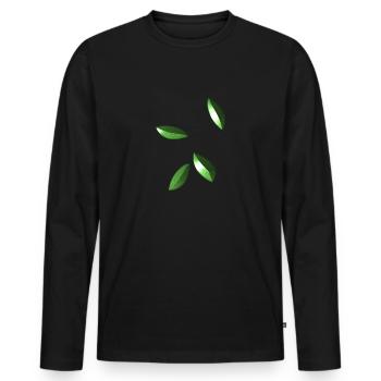 blätter blatt symbol muster - Männer Premium Bio Langarmshirt - Schwarz - Vorne - Nico (187cm)