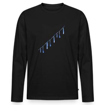 wassertropfen linie wasser - Männer Premium Bio Langarmshirt - Schwarz - Vorne - Nico (187cm)