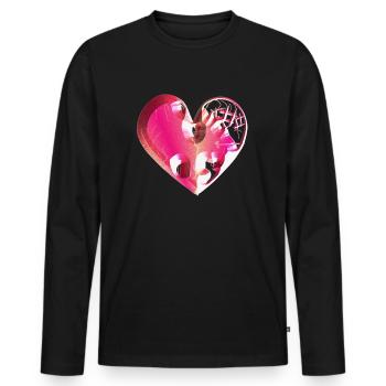 herz pink glitzer narben - Männer Premium Bio Langarmshirt - Schwarz - Vorne - Nico (187cm)
