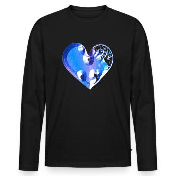herz blau glitzer narben - Männer Premium Bio Langarmshirt - Schwarz - Vorne - Nico (187cm)
