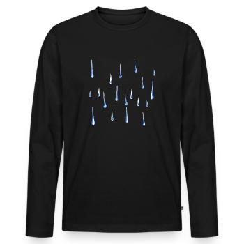 water drops rain water weather pattern - Men's Premium Organic Long Sleeve Shirt - black - Front - Nico (187cm)