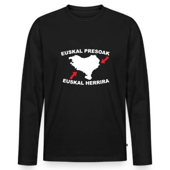 Euskal Presoak Euskal Herria Basque Country - Männer Premium Bio Langarmshirt - Schwarz - Vorne - Nico (187cm)