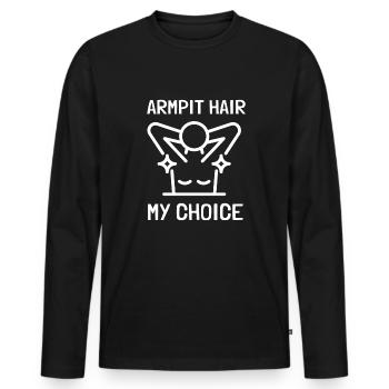 Féministe Anti Rasage Corps Velu - T-shirt manches longues Premium bio Homme - noir - Devant - Nico (187cm)