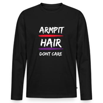 Féministe Anti Rasage Corps Velu - T-shirt manches longues Premium bio Homme - noir - Devant - Nico (187cm)
