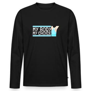 Féministe Anti Rasage Corps Velu - T-shirt manches longues Premium bio Homme - noir - Devant - Nico (187cm)