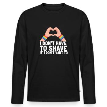 Féministe Anti Rasage Corps Velu - T-shirt manches longues Premium bio Homme - noir - Devant - Nico (187cm)