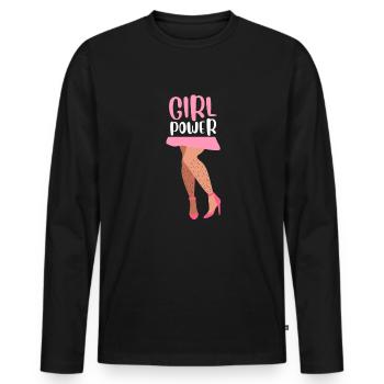Féministe Anti Rasage Corps Velu - T-shirt manches longues Premium bio Homme - noir - Devant - Nico (187cm)