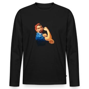 Féministe Anti Rasage Corps Velu - T-shirt manches longues Premium bio Homme - noir - Devant - Nico (187cm)
