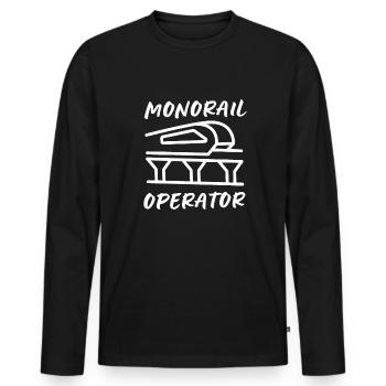 Public Transportation Stand Clear Of - Men's Premium Organic Long Sleeve Shirt - black - Front - Nico (187cm)
