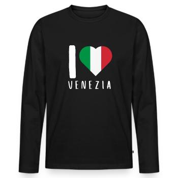 Venise Gondole Italie Venise - T-shirt manches longues Premium bio Homme - noir - Devant - Nico (187cm)