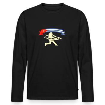 Latino Cuban Cuba Baseball - Männer Premium Bio Langarmshirt - Schwarz - Vorne - Nico (187cm)