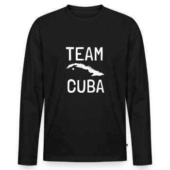 Latino Cuban Cuba Baseball - Männer Premium Bio Langarmshirt - Schwarz - Vorne - Nico (187cm)
