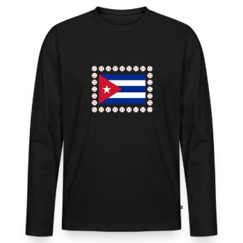 Latino Cuban Cuba Baseball - Männer Premium Bio Langarmshirt - Schwarz - Vorne - Nico (187cm)