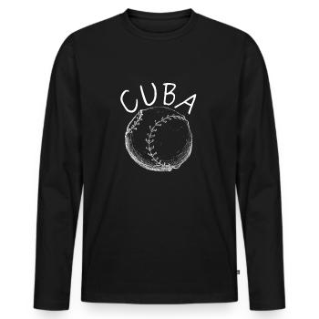 Latino Cuban Cuba Baseball - Männer Premium Bio Langarmshirt - Schwarz - Vorne - Nico (187cm)