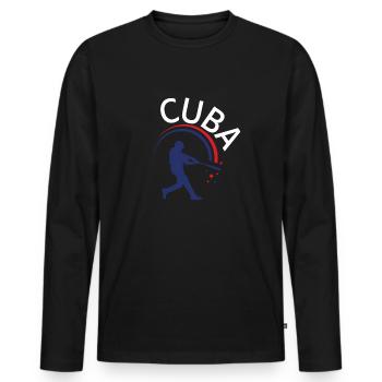 Latino Cuban Cuba Baseball - Männer Premium Bio Langarmshirt - Schwarz - Vorne - Nico (187cm)