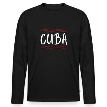Latino Cuban Cuba Baseball - Männer Premium Bio Langarmshirt - Schwarz - Vorne - Nico (187cm)