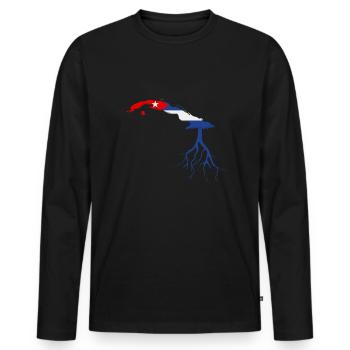 Latino Cuban Cuba Baseball - Männer Premium Bio Langarmshirt - Schwarz - Vorne - Nico (187cm)