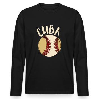 Latino Cuban Cuba Baseball - Männer Premium Bio Langarmshirt - Schwarz - Vorne - Nico (187cm)