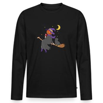 Chillin Halloween - Men's Premium Organic Long Sleeve Shirt - black - Front - Nico (187cm)