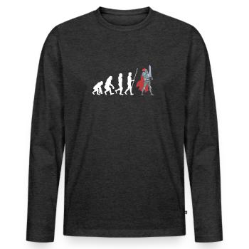 Huzzah Renaissance Festival Ren Faire Knight - Männer Premium Bio Langarmshirt - Anthrazit meliert - Vorne - Nico (187cm)
