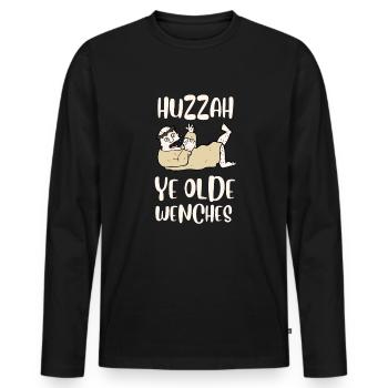 Huzzah Renaissance Festival Ren Faire Knight - T-shirt manches longues Premium bio Homme - noir - Devant - Nico (187cm)