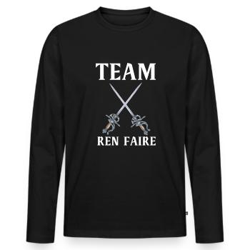 Huzzah Renaissance Festival Ren Faire Knight - T-shirt manches longues Premium bio Homme - noir - Devant - Nico (187cm)