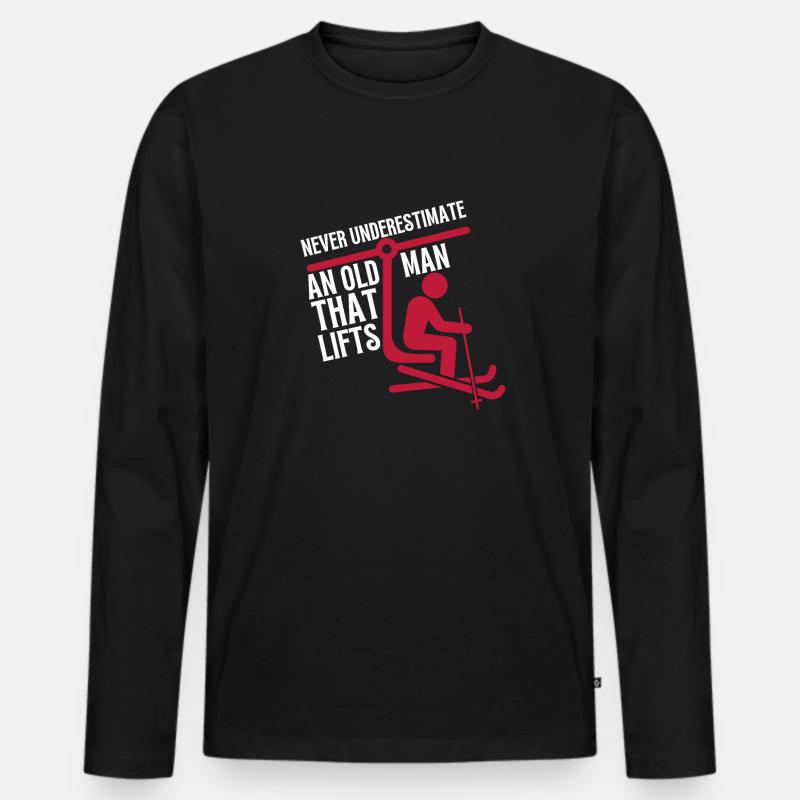 Do You Even Lift Bro Ski - Männer Premium Bio Langarmshirt - Schwarz