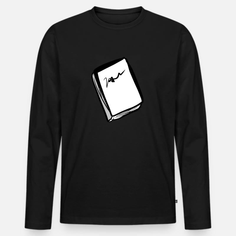 rotes Buch cartoon symbol - Männer Premium Bio Langarmshirt - Schwarz