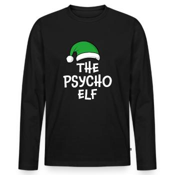 L’Elfe Psycho - T-shirt manches longues Premium bio Homme - noir - Devant - Nico (187cm)