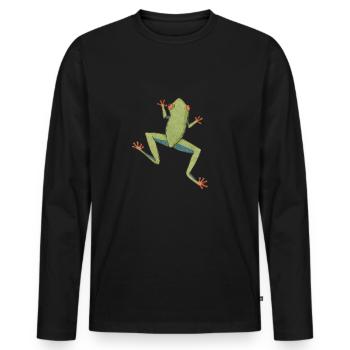 Agalychnis Callidryas Red Eyed Tree Frog - Men's Premium Organic Long Sleeve Shirt - black - Front - Nico (187cm)
