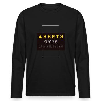 Assets Over Liabilities Entrepreneur Accountant - Men's Premium Organic Long Sleeve Shirt - black - Front - Nico (187cm)