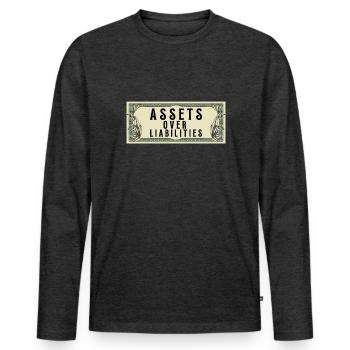 Assets Over Liabilities Entrepreneur Accountant - Men's Premium Organic Long Sleeve Shirt - heather anthracite - Front - Nico (187cm)
