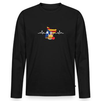Bandera Independentista Catalana Estelada Negra - Men's Premium Organic Long Sleeve Shirt - black - Front - Nico (187cm)
