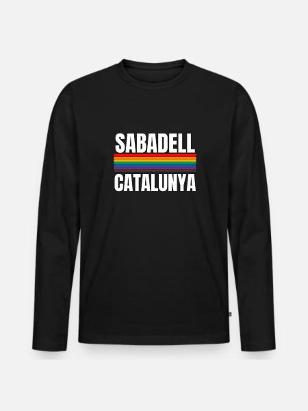 Bandera Independentista Catalana Estelada Negra - Premium økologisk langærmet T-shirt til mænd - sort