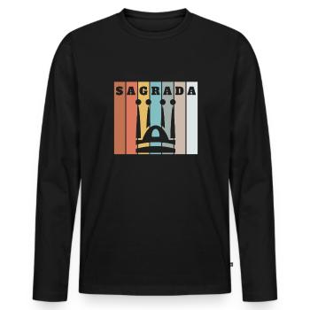 Bandera Independentista Catalana Estelada Negra - Men's Premium Organic Long Sleeve Shirt - black - Front - Nico (187cm)
