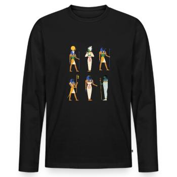 Hieroglyphics Egyptologist, Ancient Egyptian - Men's Premium Organic Long Sleeve Shirt - black - Front - Nico (187cm)